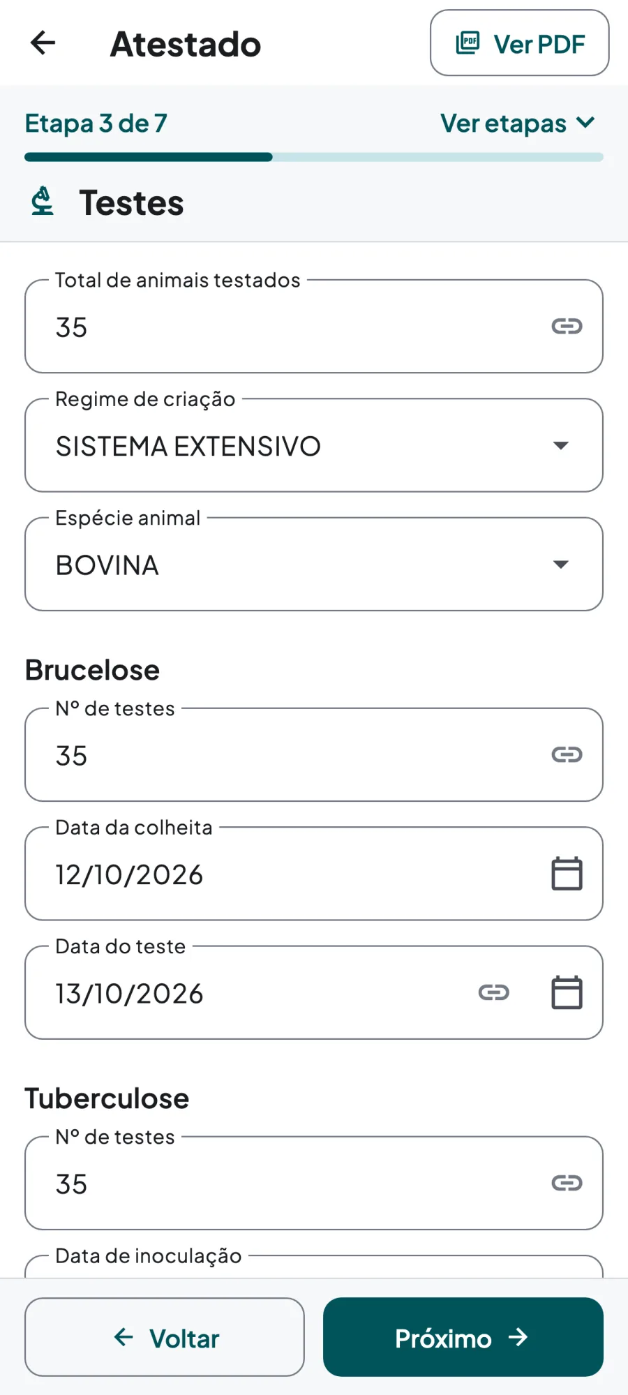 Formulário em etapas